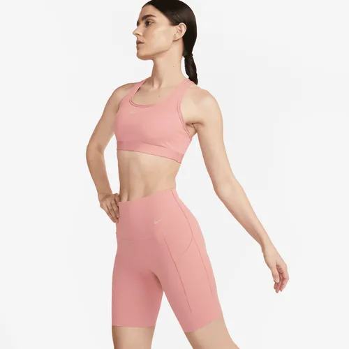 Nike Universa Women's Medium-Support High-Waisted 20cm (approx.) Biker Shorts with Pockets - Pink - Nylon