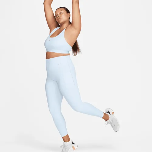 Nike Universa Women's Medium-Support High-Waisted 7/8 Leggings with Pockets - Blue - Nylon