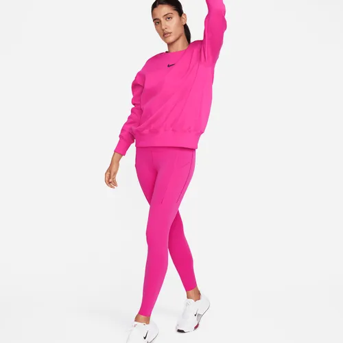 Nike Universa Women's Medium-Support High-Waisted 7/8 Leggings with Pockets - Pink - Nylon