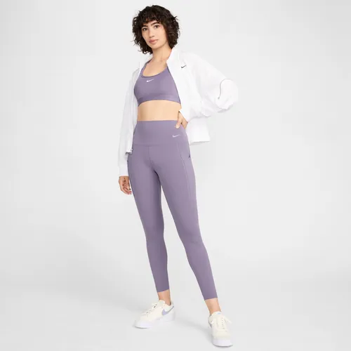 Nike Universa Women's Medium-Support High-Waisted 7/8 Leggings with Pockets - Purple - Nylon