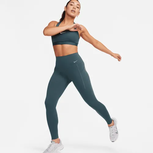 Nike Universa Women's Medium-Support High-Waisted Full-Length Leggings with Pockets - Green - Nylon