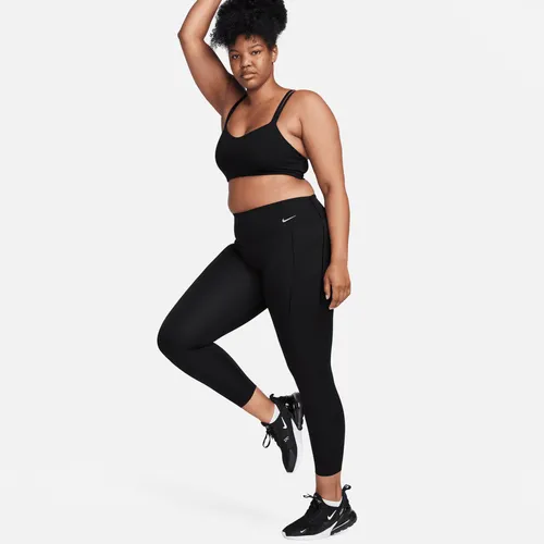 Nike Universa Women's Medium-Support Mid-Rise 7/8 Leggings with Pockets - Black - Nylon