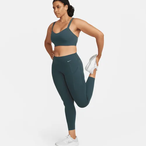 Nike Universa Women's Medium-Support Mid-Rise 7/8 Leggings with Pockets - Green - Nylon