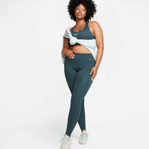 Nike Universa Women's Medium-Support Mid-Rise Full-Length Leggings with Pockets - Green - Nylon
