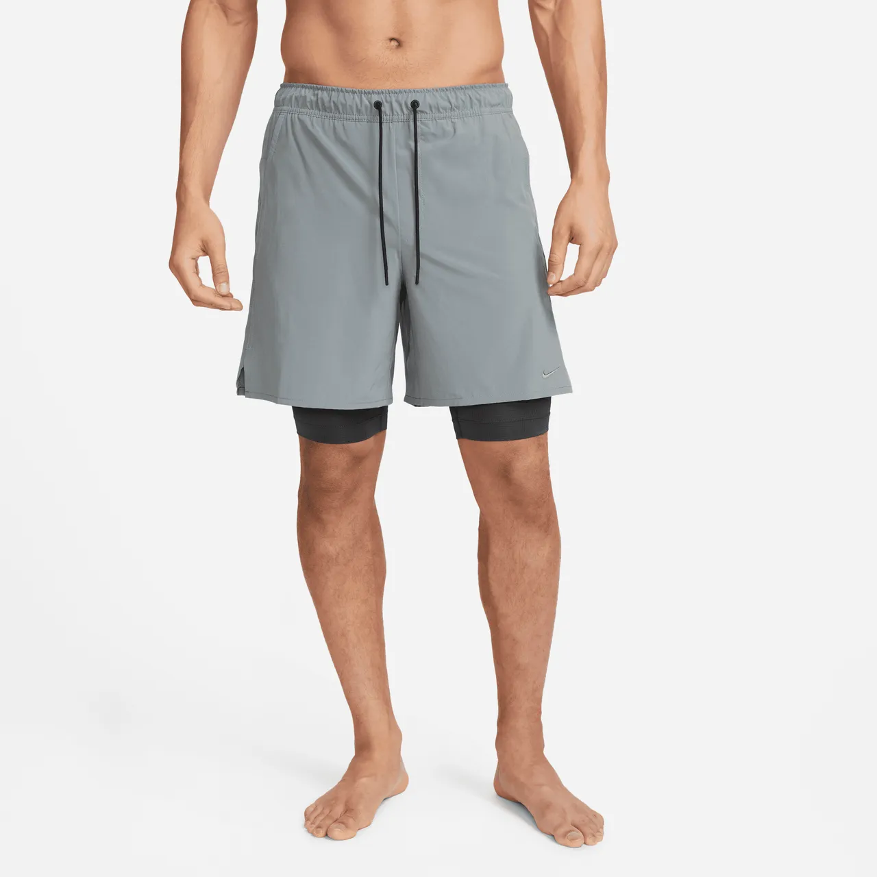 Nike Unlimited Men's Dri-FIT 18cm (approx.) 2-in-1 Versatile Shorts - Grey - Polyester