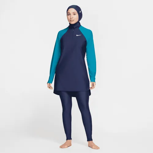 Nike Victory Women's Slim Full-Coverage Swimming Leggings - Blue - Polyester