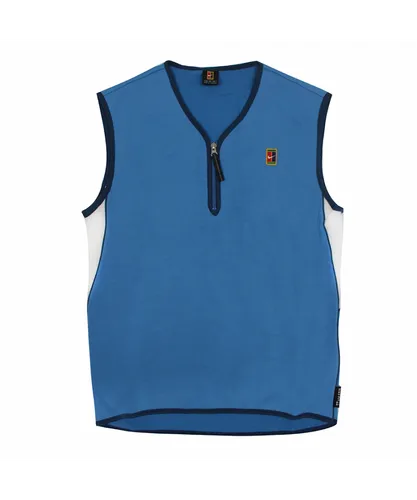 Nike Vintage Mens 1/4 Zip Vest Top - Blue Textile