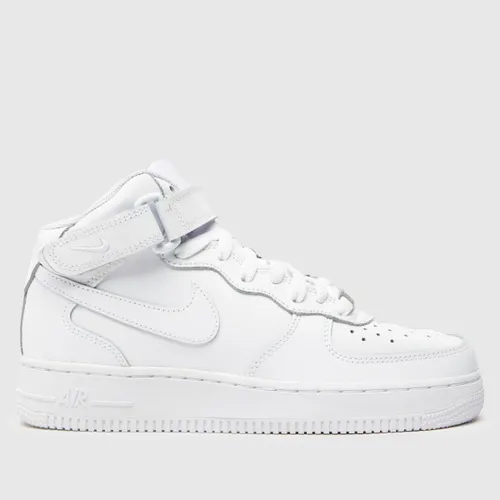 Nike White Air Force 1 Mid Youth Trainers