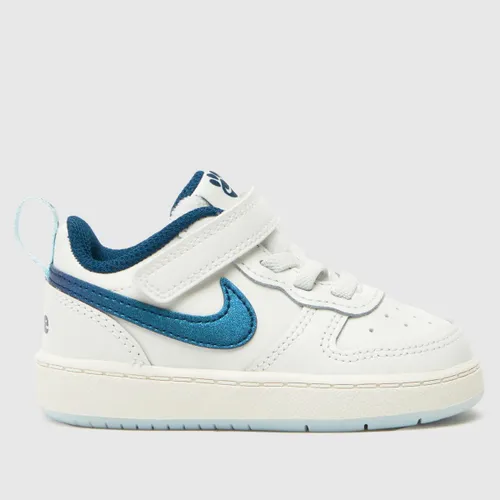 Nike White & Blue Court Borough Low 2 Boys Toddler Trainers
