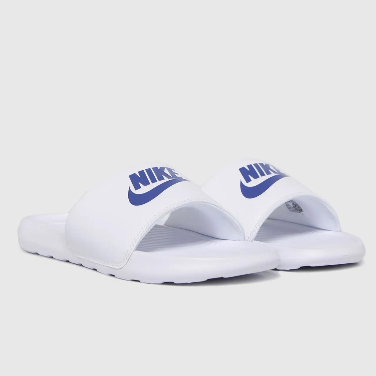 Nike White & Blue Victori One Sandals
