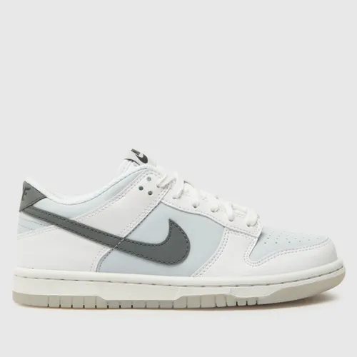 Nike White & Grey Dunk Low Youth Trainers