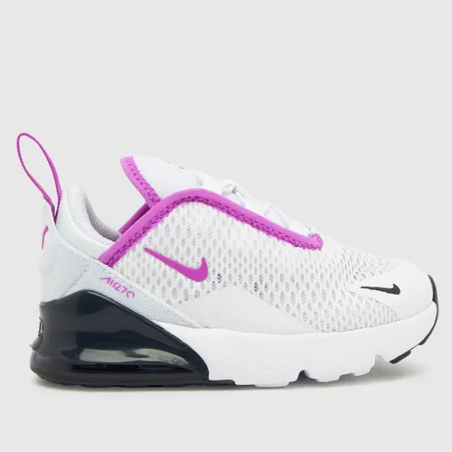 Nike White & Navy Air Max 270 Girls Toddler Trainers