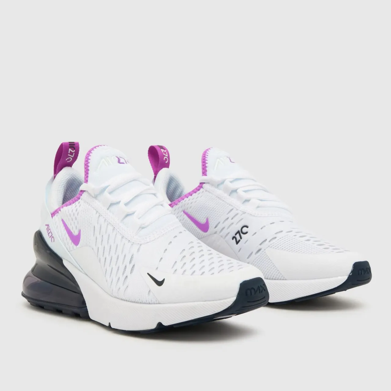 Nike White & Navy Air Max 270 Girls Youth Trainers