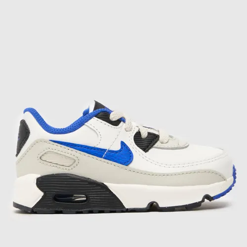Nike White & Navy Air Max 90 Ltr Boys Toddler Trainers