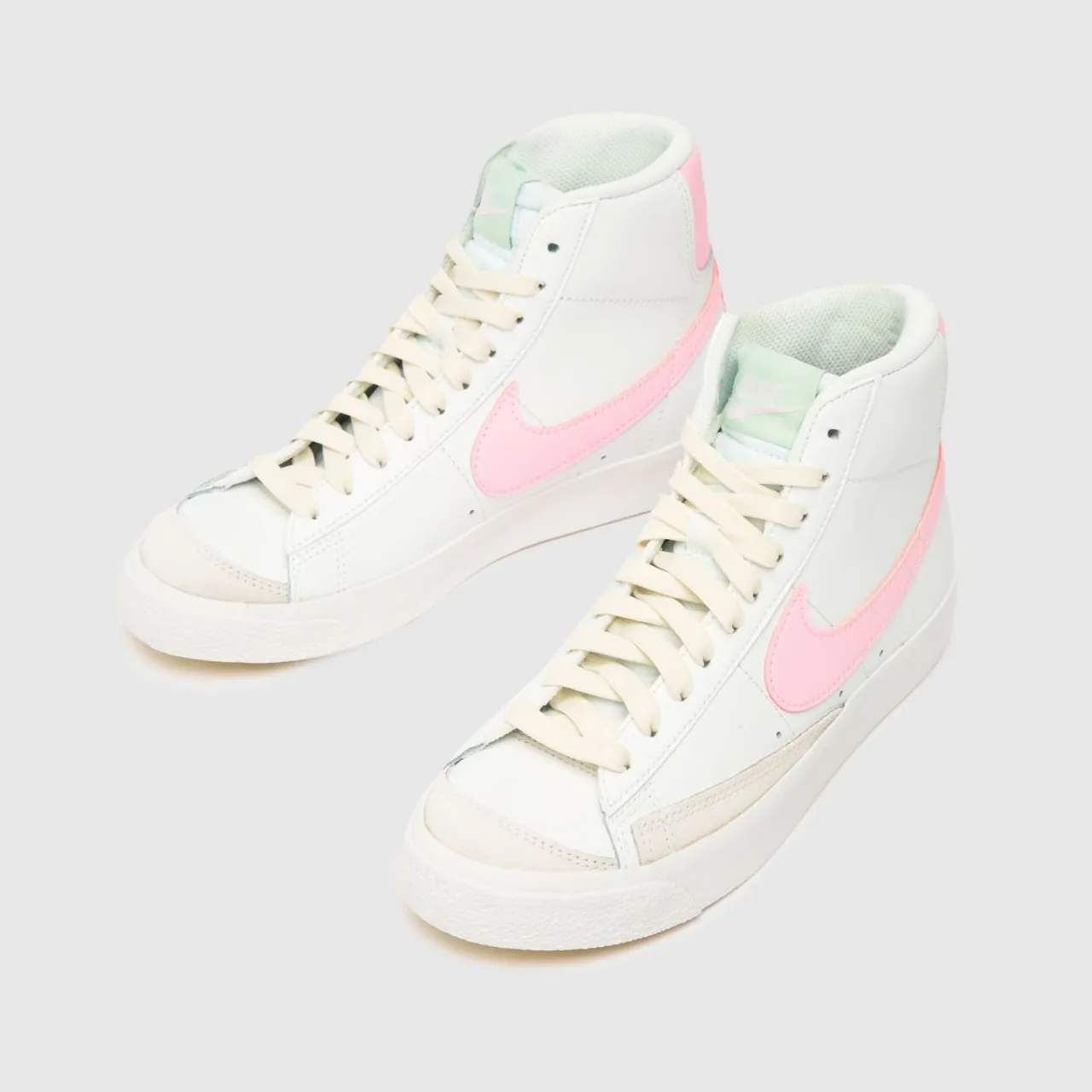 Nike White & Pink Blazer Mid 77 Girls Youth Trainers