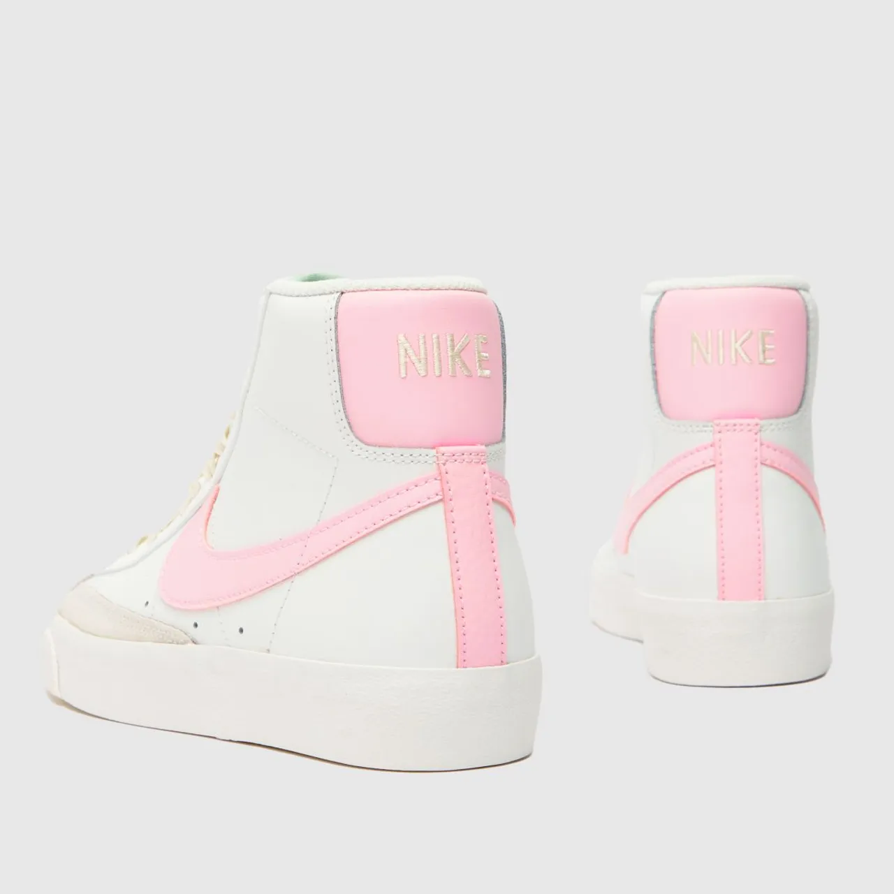 Nike White & Pink Blazer Mid 77 Girls Youth Trainers