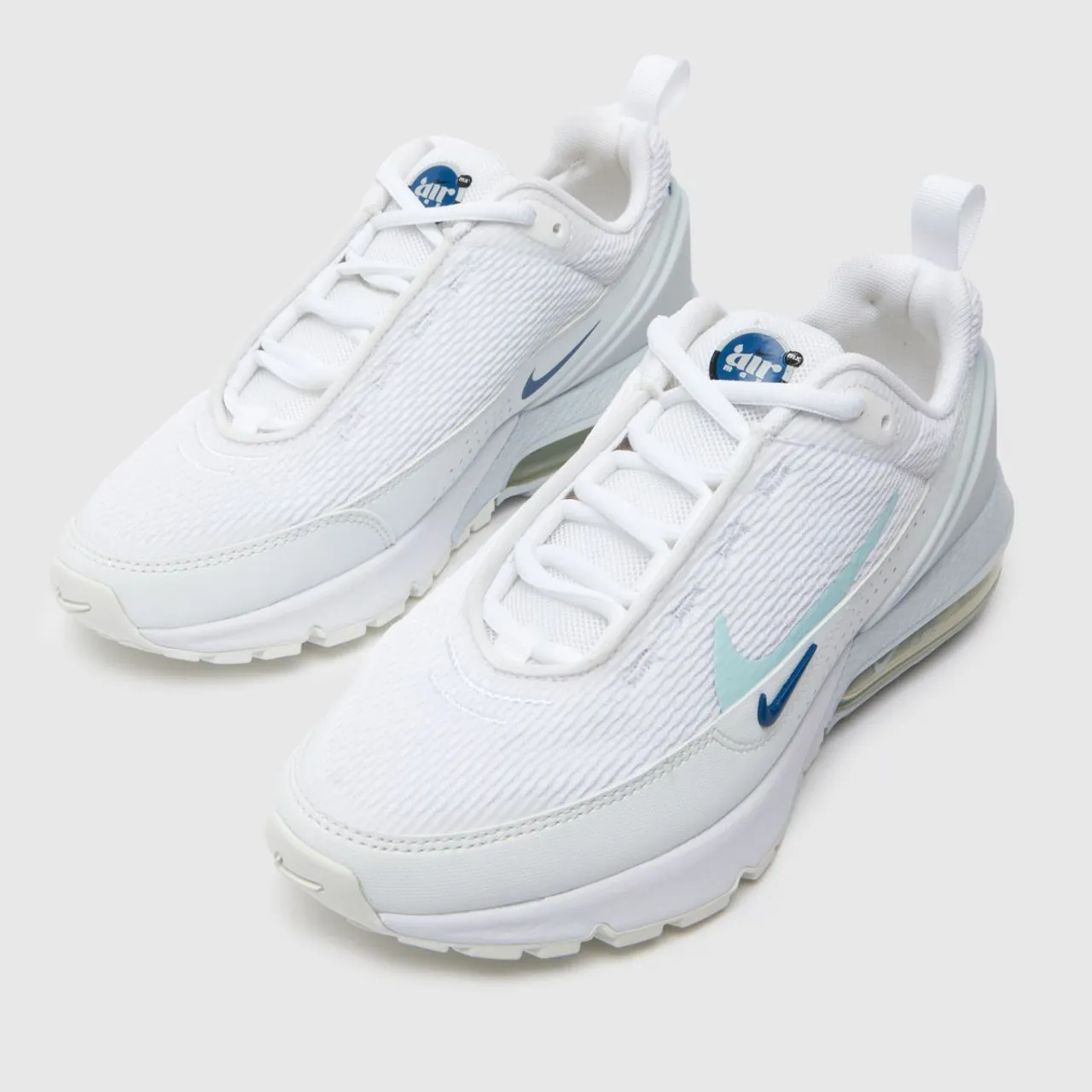 Nike White & pl Blue air max Pulse Boys Youth Trainers