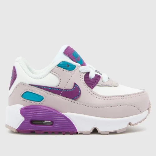 Nike White & Purple air max 90 Toddler Trainers