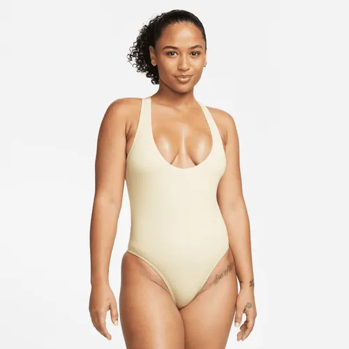 Nike Women's Cross-Back One-Piece Swimsuit - White - Polyester