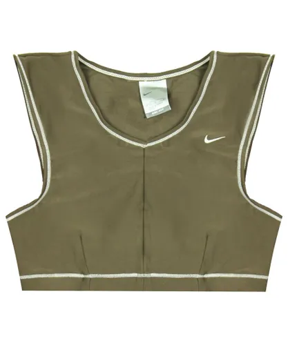 Nike Womens Dri-Fit Sports Bra Fitness V-Neck Brown Sleeveless Training Top 222665 204
