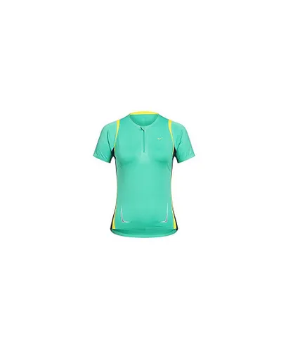 Nike Womens Half Zip Green Yellow Running Fitness Top 212706 400 Textile