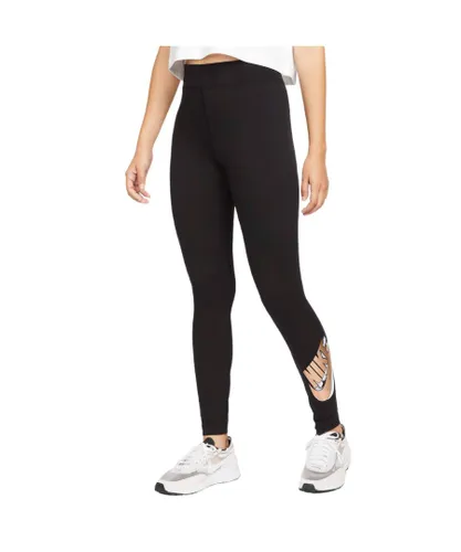 Nike Womens/Ladies Essential Printed High Waist Sports Leggings (Black)