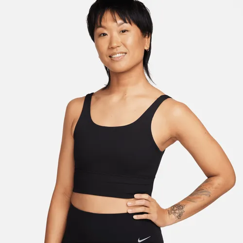Nike Zenvy Rib Women's Light-Support Non-Padded Longline Sports Bra - Black - Nylon