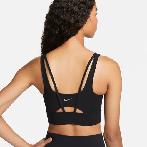 Nike Zenvy Women's Medium-Support Padded Longline Sports Bra - Black - Nylon