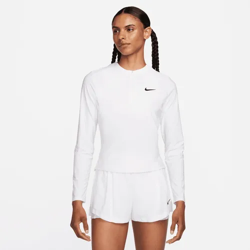 NikeCourt Advantage Women's Dri-FIT 1/4-Zip Tennis Mid Layer - White - Polyester