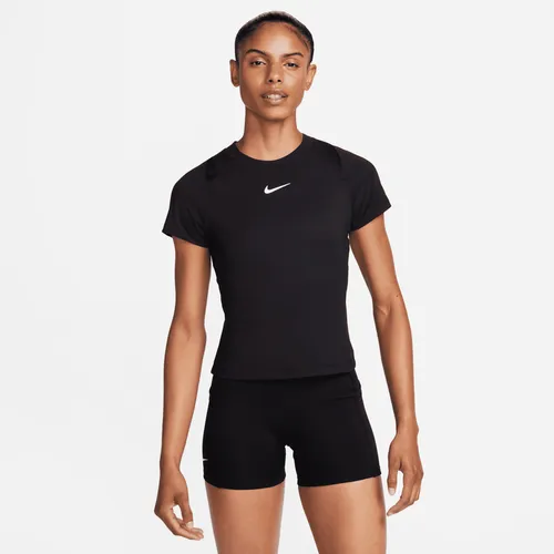 NikeCourt Advantage Women's Dri-FIT Short-Sleeve Tennis Top - Black - Polyester