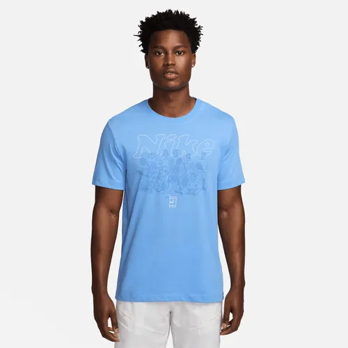 NikeCourt Men's Dri-FIT Tennis T-Shirt - Blue - Polyester