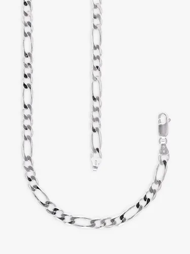 Nina B Unisex Figaro Chain, Silver - Silver - Female