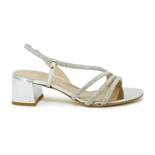 Ninalilou , Womens Shoes Sandals Silver Ss24 ,Gray female, Sizes: