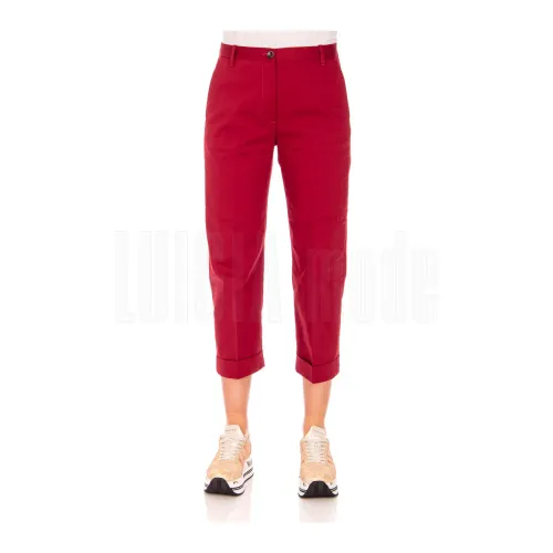 Nine In The Morning , Crop Chino Pants for Women ,Red female, Sizes: