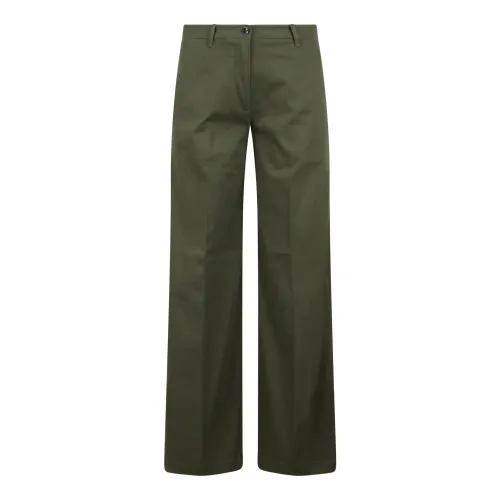 Nine In The Morning , High Waist Wide Leg Chino Trousers ,Green female, Sizes: