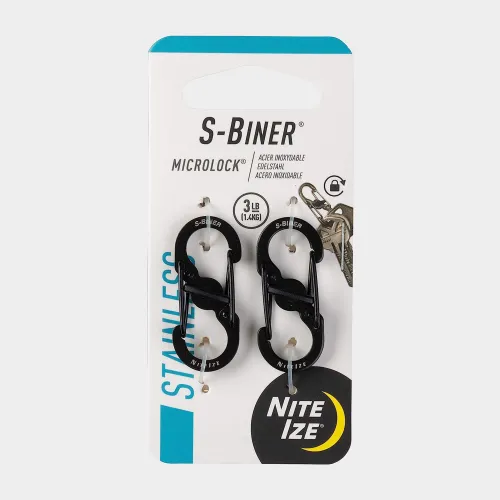 Niteize Mini S-Lock Carabiner 2 Pack - Black, Black