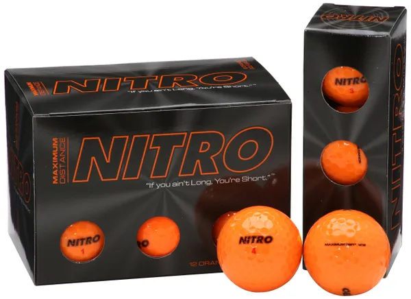 Nitro Maximum Distance Golf Balls (Pack of 12) - Orange