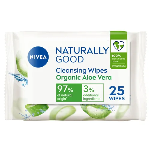NIVEA Biodegradable Naturally Good Wipes (25 Wipes)