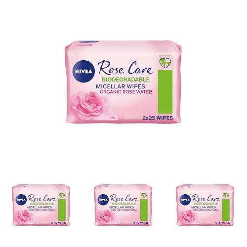 NIVEA Biodegradable Rose Care Cleansing Wipes (50 sheets)
