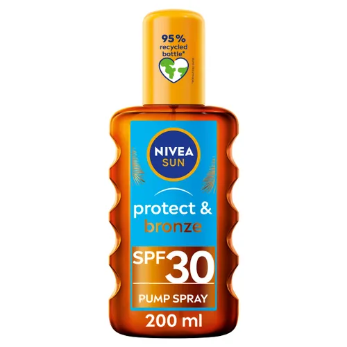NIVEA SUN Protect & Bronze Oil Sunscreen Spray SPF 30 (200