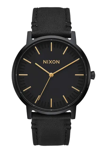Nixon Unisex Digital Quartz Watch with Leather Strap