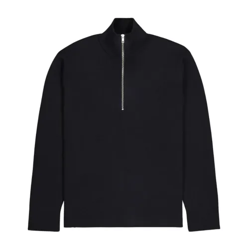 Nn07 , Harald Half Zip Sweater ,Black male, Sizes: