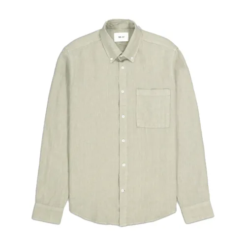 Nn07 , Summer Linen Shirt ,Green male, Sizes: