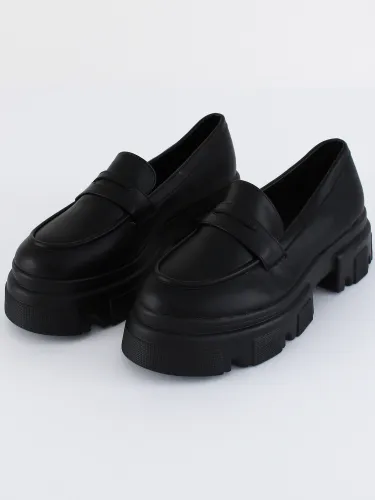 No Doubt Black Faux Leather Slip On Shoe