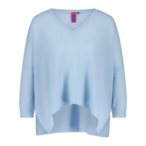 No Name , Cashmere Oversized V-Neck Pullover ,Blue female, Sizes: