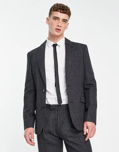 Noak wool-rich slim suit jacket in textured grey