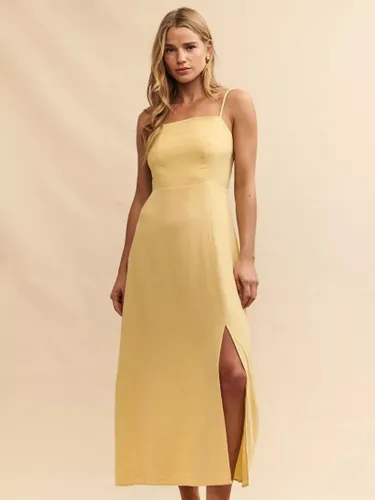 Nobody's Child Maddy Linen Blend Midi Dress - Yellow - Female