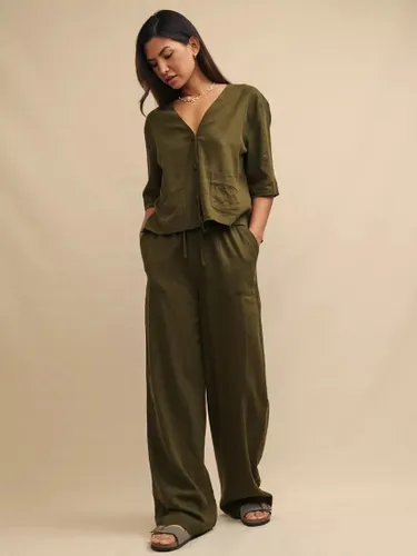 Nobody's Child Shona Linen Blend Trousers, Green - Green - Female