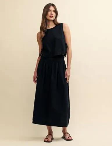 Nobody'S Child Womens Cotton Rich Midaxi A-Line Skirt - 10 - Black, Black