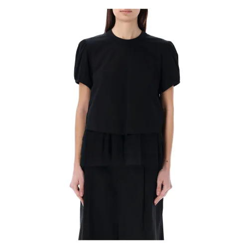 Noir Kei Ninomiya , Womens Clothing T-Shirts Polos Black Ss24 ,Black female, Sizes: